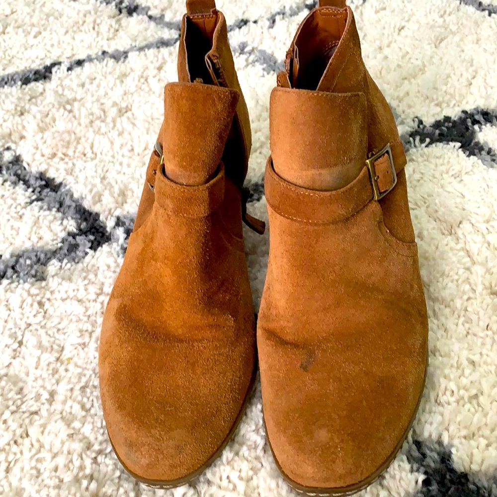 Franco Sarto Brown suede booties size 9